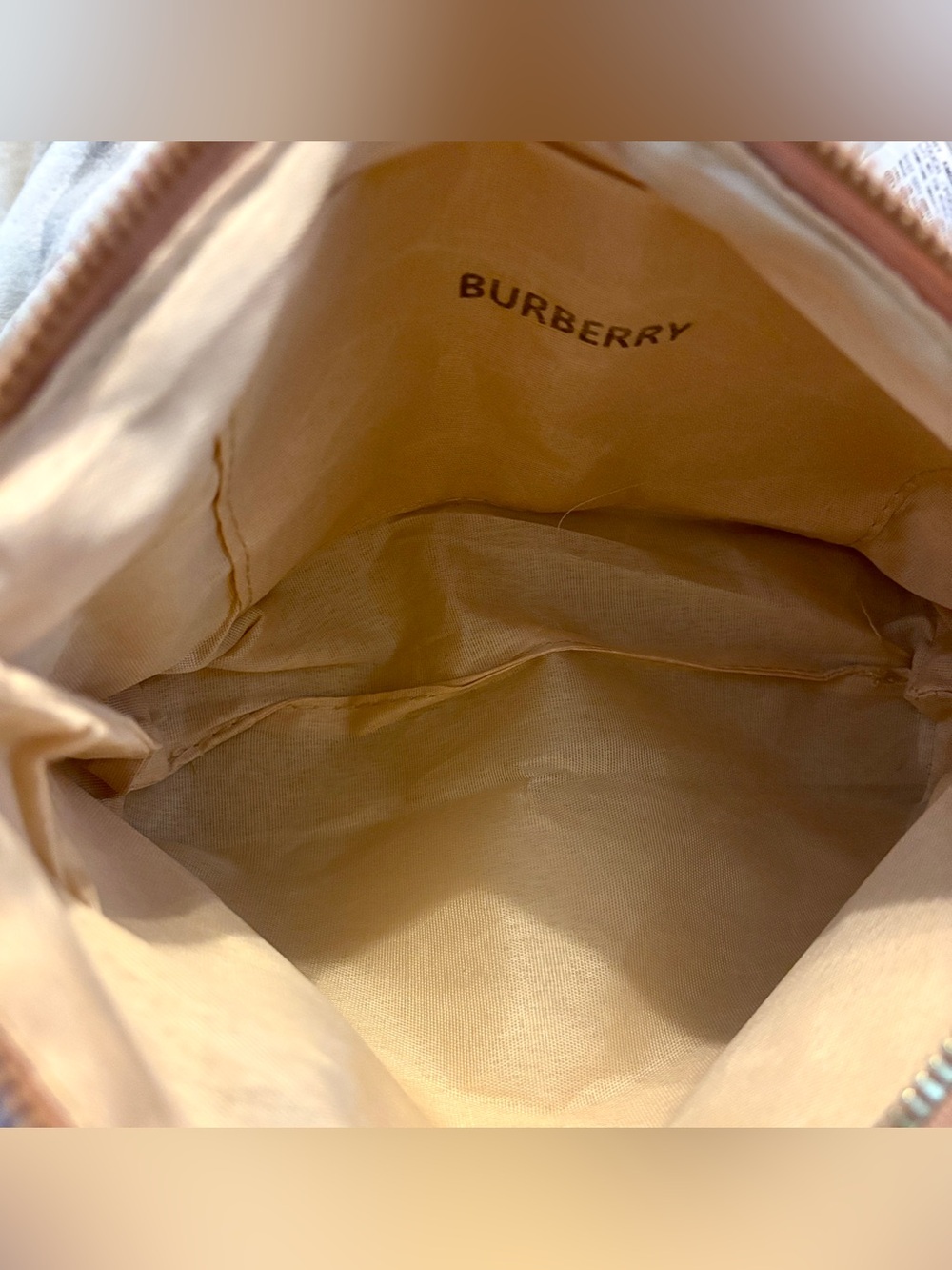 Burberry Tan Cosmetic Pouch with BURBERRY Block Logo, GWP, Unisex - Picture 5 of 6